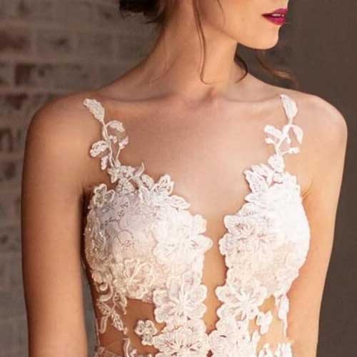 Sexy Lace Beach Backless Beach Bridal Ball Gown